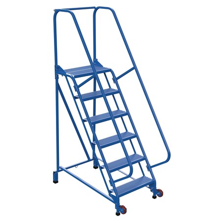 Vestil 90 H Steel Tip N Roll Ladder, Perf, 6 Step, 58 deg., 6 Steps LAD-TRN-60-6-P
